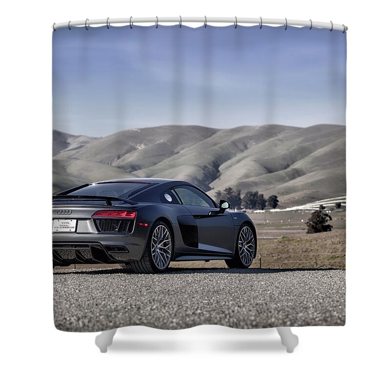Audi Shower Curtain featuring the photograph #Audi #R8 #V10Plus #Print #7 by ItzKirb Photography