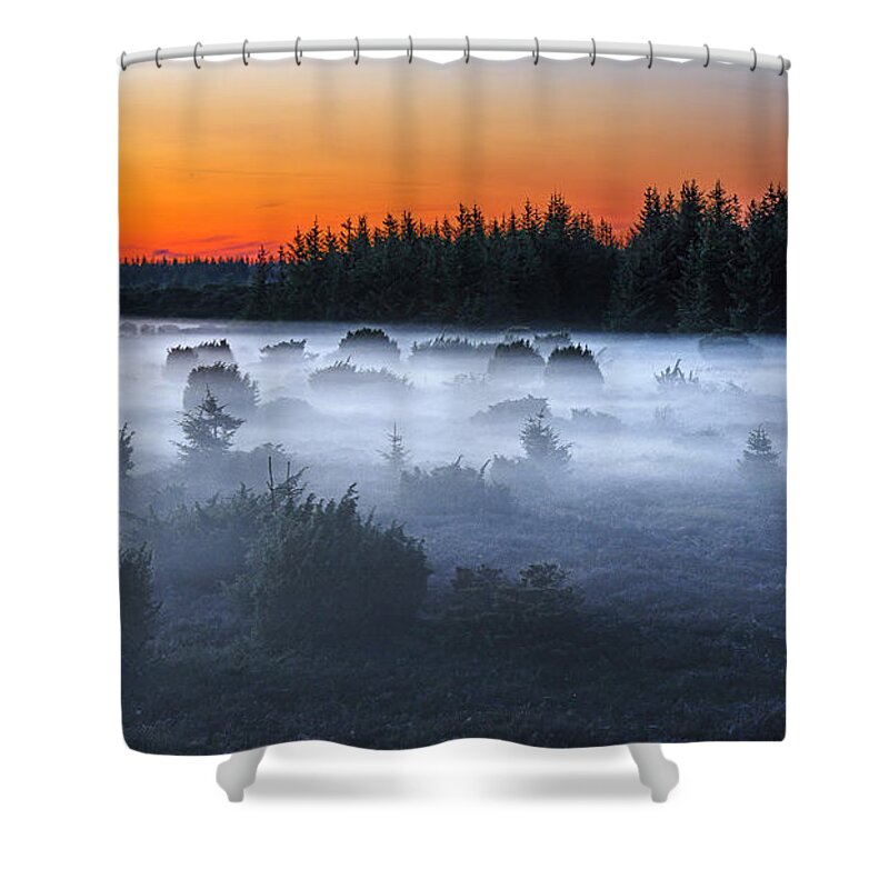 Moss Shower Curtain featuring the photograph Eavning #7 by Elmer Jensen