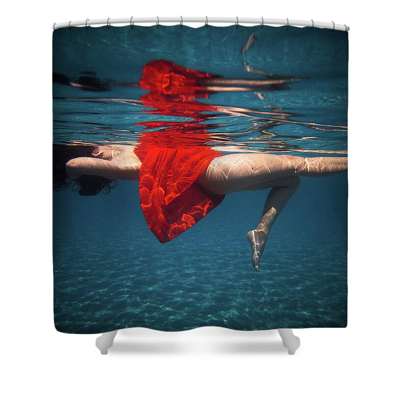 Swim Shower Curtain featuring the photograph 7 by Gemma Silvestre