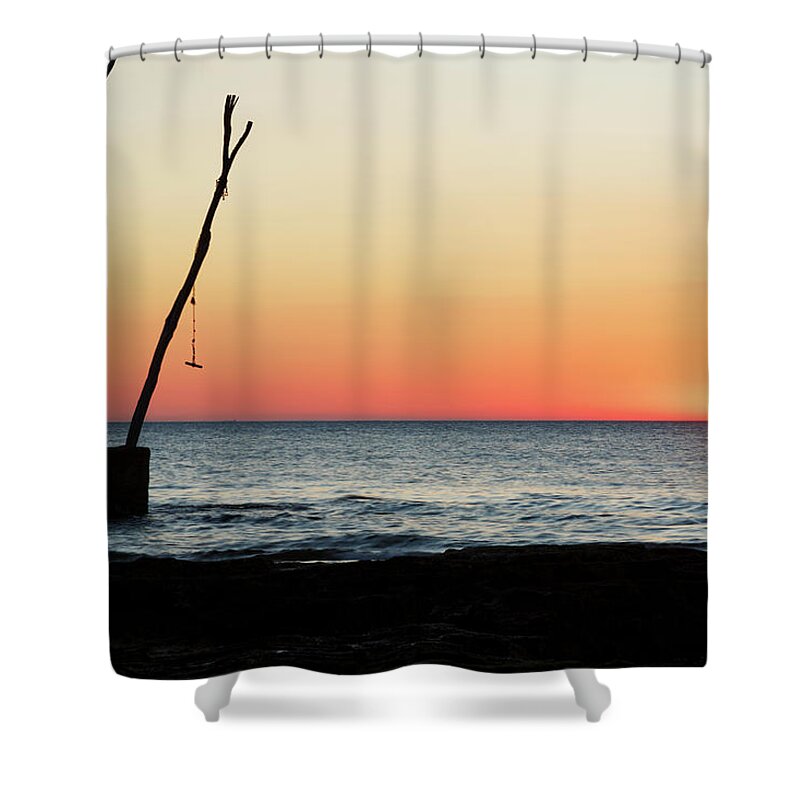 Ba�anija Shower Curtain featuring the photograph Sunset at basanija by Ian Middleton