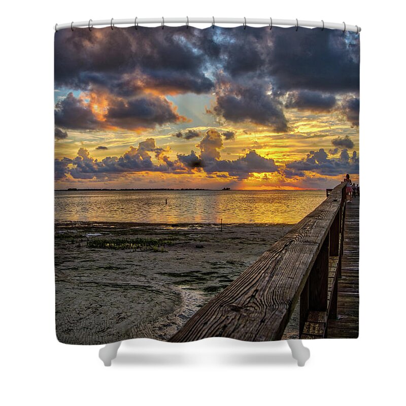 Crystal Beach Shower Curtain featuring the photograph Sunset #7 by Jane Luxton
