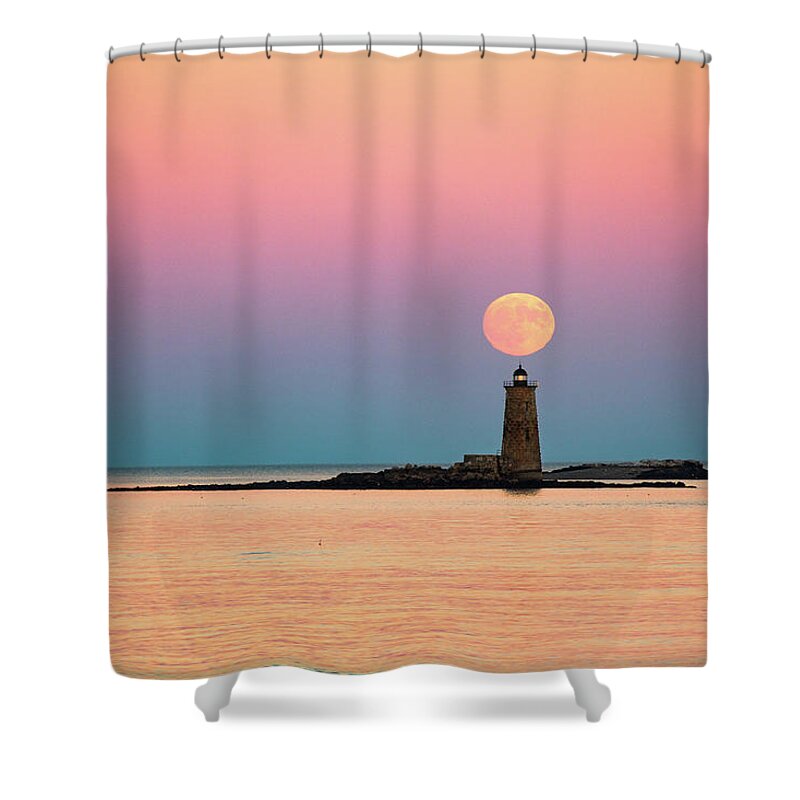 New England Shower Curtain featuring the photograph Super Moon 2016 #8 by Robert Clifford