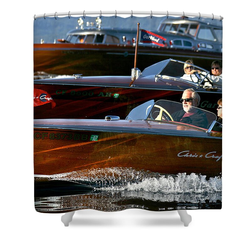 Classic Shower Curtain featuring the photograph Classic Wooden Runabouts #130 by Steven Lapkin