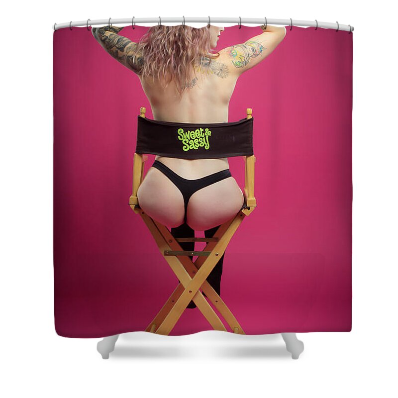 Implied Nude Shower Curtain featuring the photograph Danni #8 by La Bella Vita Boudoir