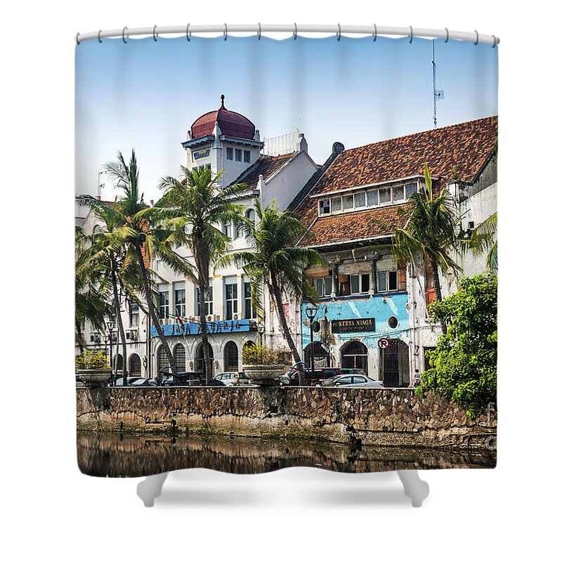 Architecture Shower Curtain featuring the photograph Dutch Colonial Buildings In Old Town Of Jakarta Indonesia #8 by JM Travel Photography