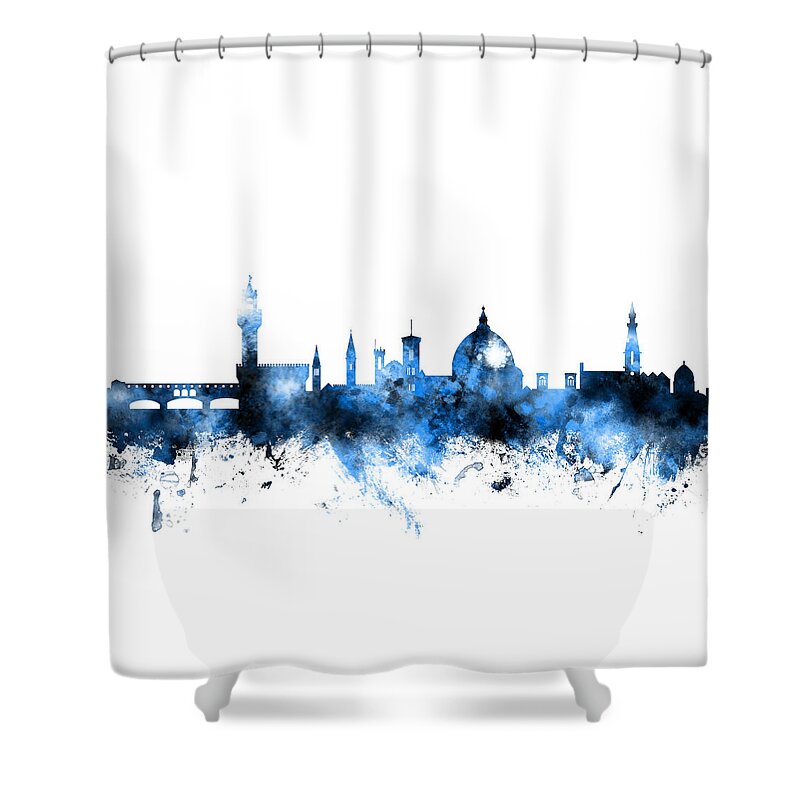 Italy Shower Curtain featuring the digital art Florence Italy Skyline by Michael Tompsett