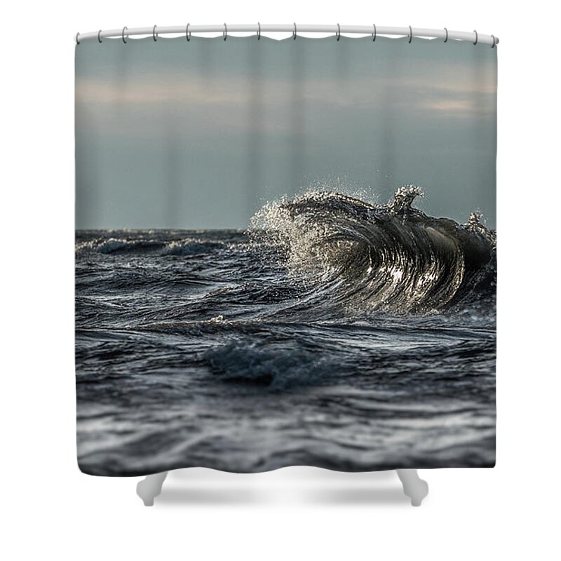 Lake Erie Shower Curtain featuring the photograph Lake Erie Waves #8 by Dave Niedbala