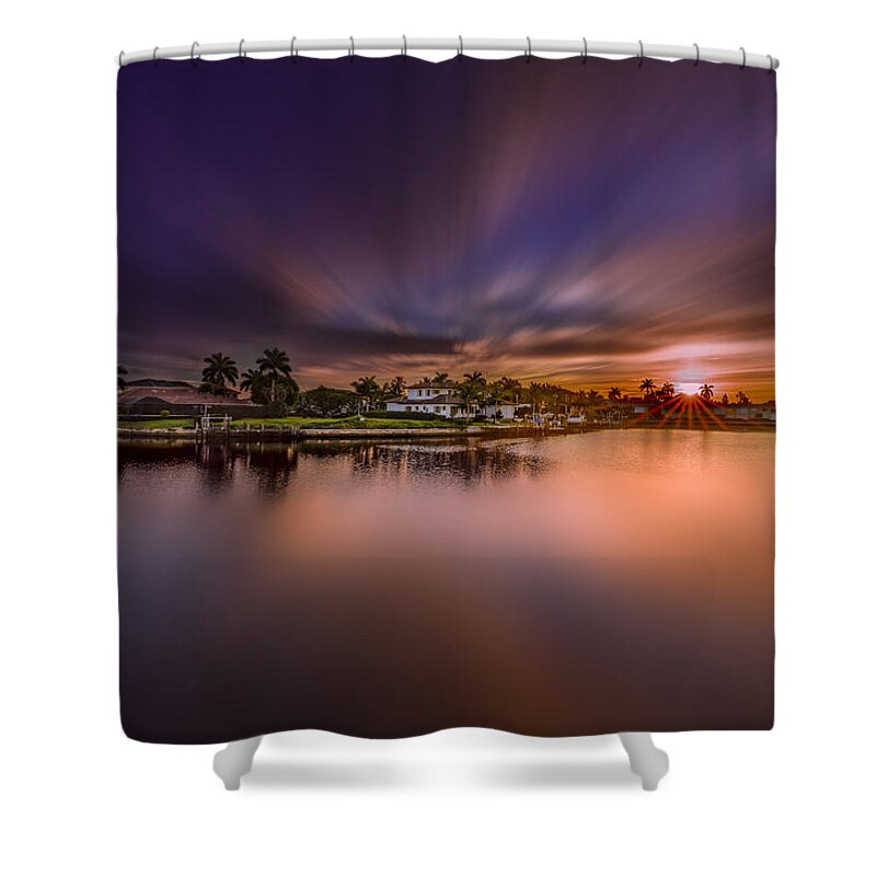 Naples Shower Curtain featuring the photograph Sunrise at Naples, Florida #8 by Peter Lakomy