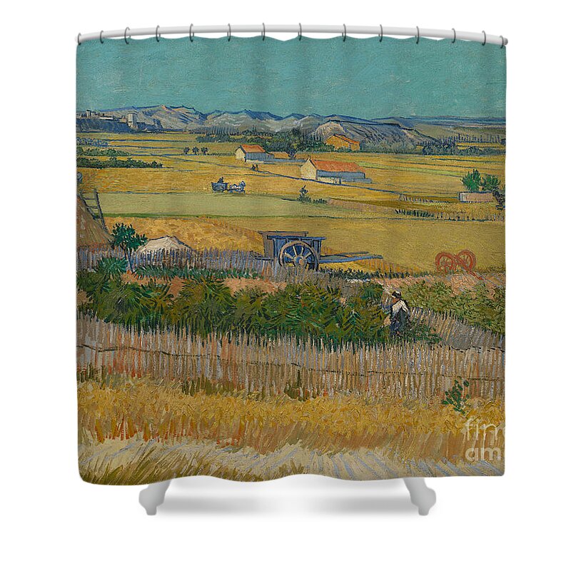 Vincent Van Gogh Shower Curtain featuring the painting The Harvest by Van Gogh by Vincent Van Gogh