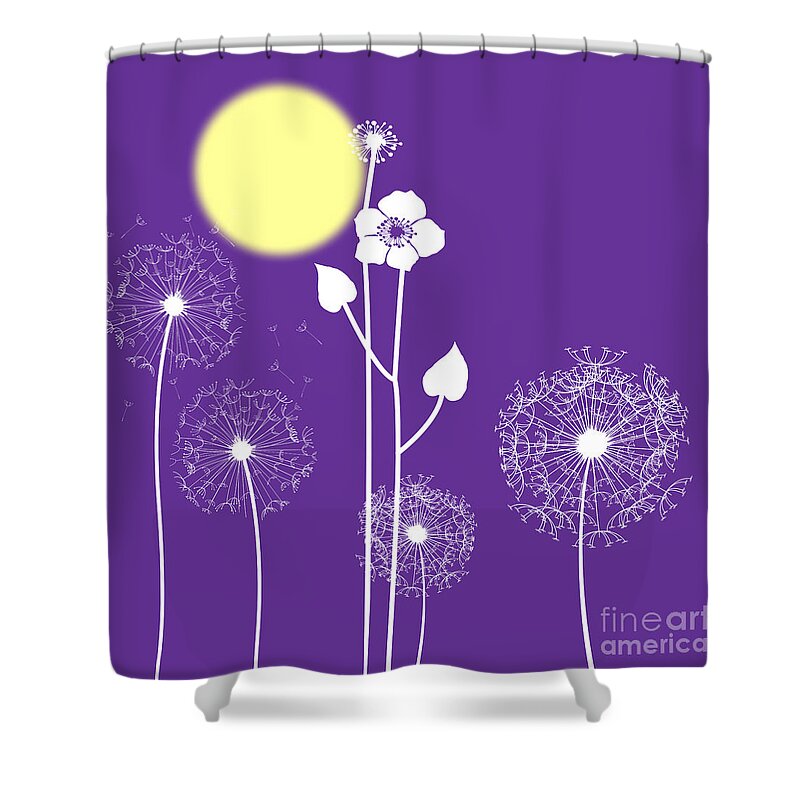 Landscape Shower Curtain featuring the painting Wild Flowers #8 by Celestial Images
