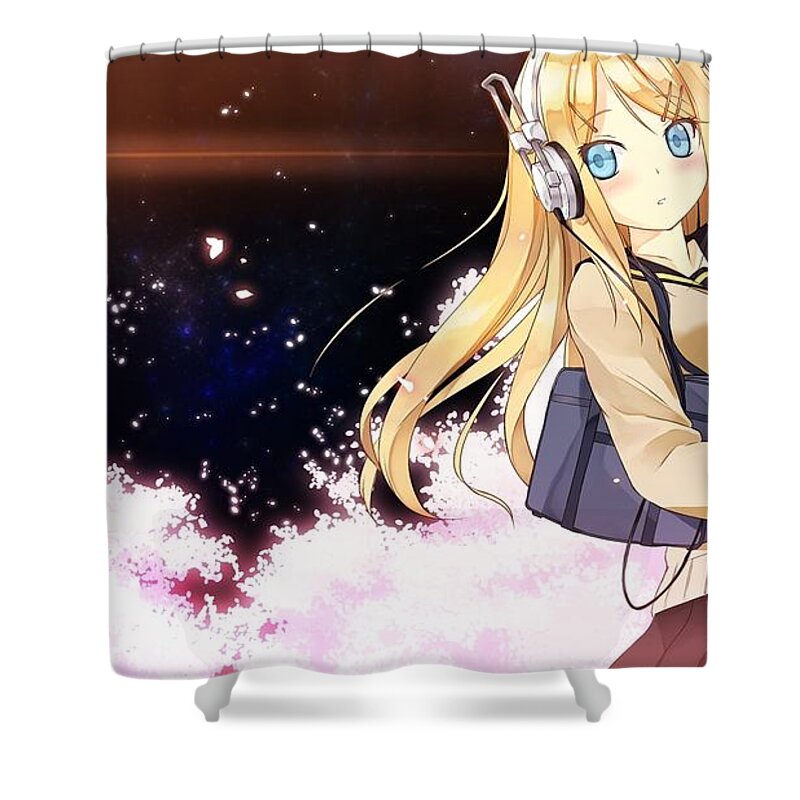 Vocaloid Shower Curtain featuring the digital art Vocaloid #82 by Super Lovely