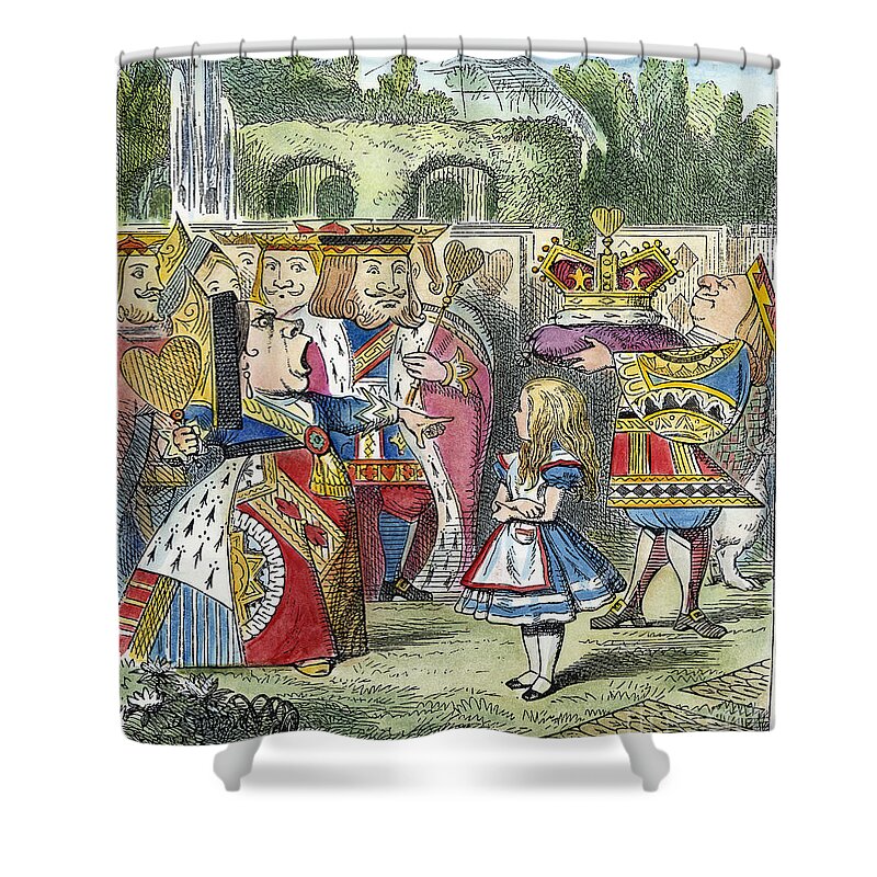 1865 Shower Curtain featuring the drawing Alice In Wonderland #1 by Sir John Tenniel