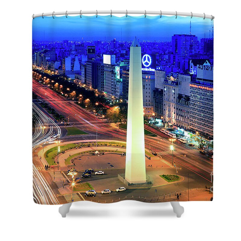 Buenos Aires Shower Curtain featuring the photograph 9 de Julio Avenue by Bernardo Galmarini