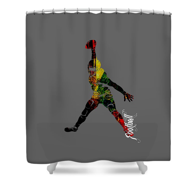 Football Shower Curtain featuring the mixed media Football Collection #9 by Marvin Blaine
