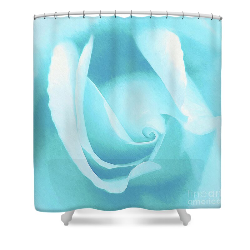 Roses-rosa Shower Curtain featuring the photograph A Blue Rose - Romantic Abstract Art by Scott Cameron
