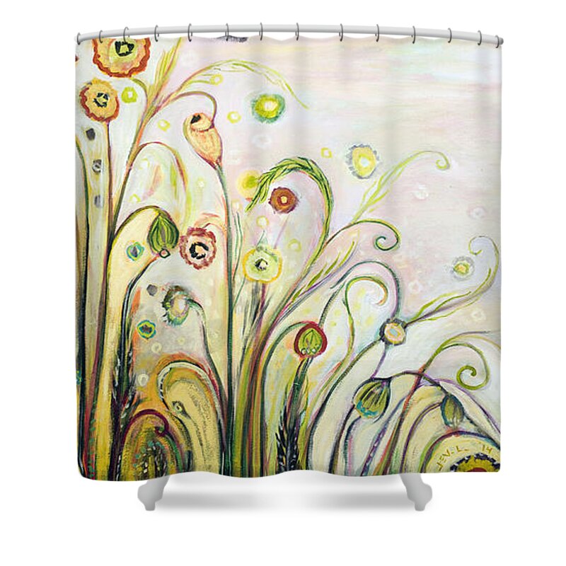 Landscape Shower Curtain featuring the painting A Breath of Fresh Air by Jennifer Lommers