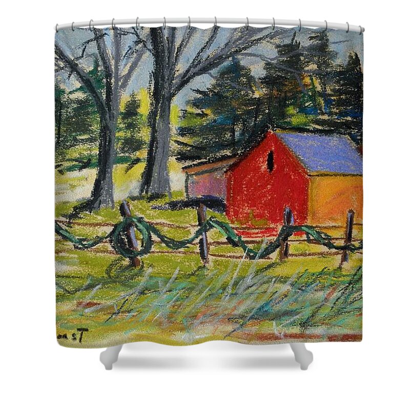 Christmas Shower Curtain featuring the painting A Change of Season by John Williams