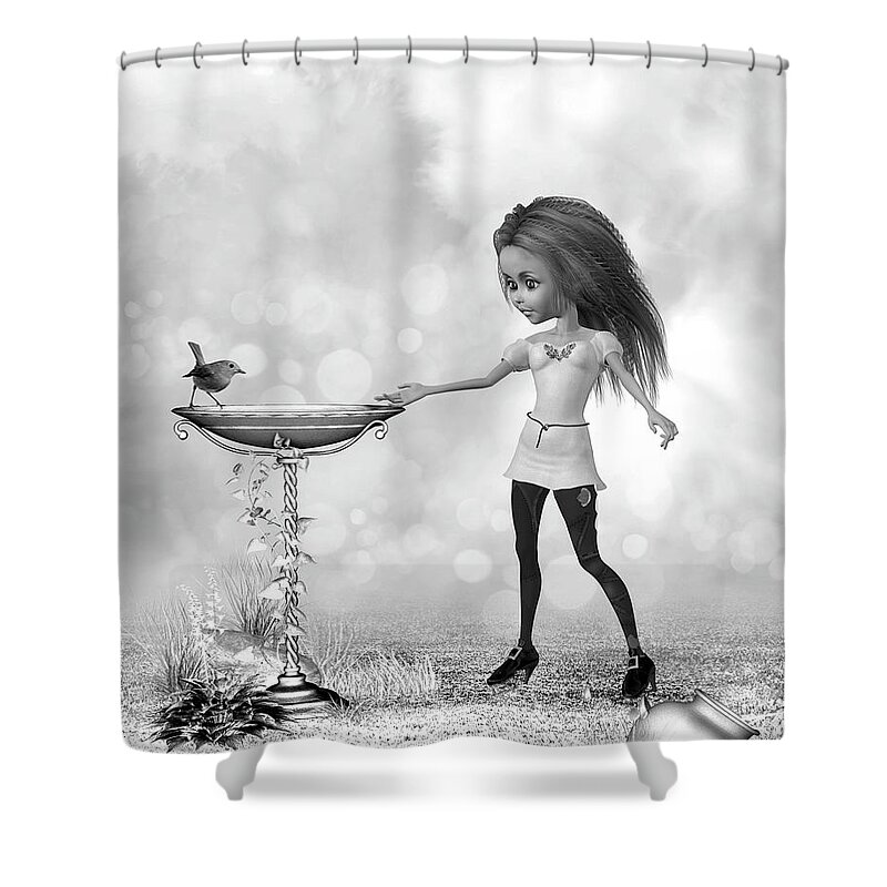 A Charming Morning Shower Curtain featuring the digital art A Charming Morning by John Junek