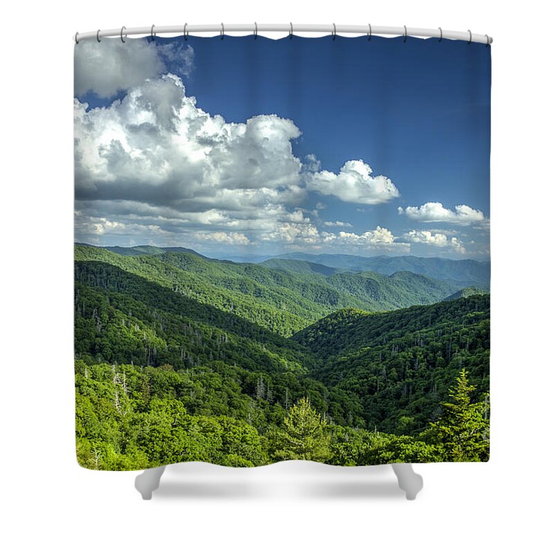 Reid Callaway A Clear Day Shower Curtain featuring the photograph A Clear Day Great Smoky Mountains Art by Reid Callaway