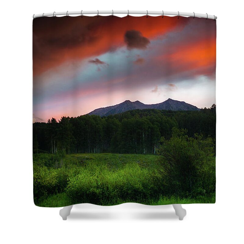Colorado Shower Curtain featuring the photograph A Colorado Mountain Sunset by John De Bord