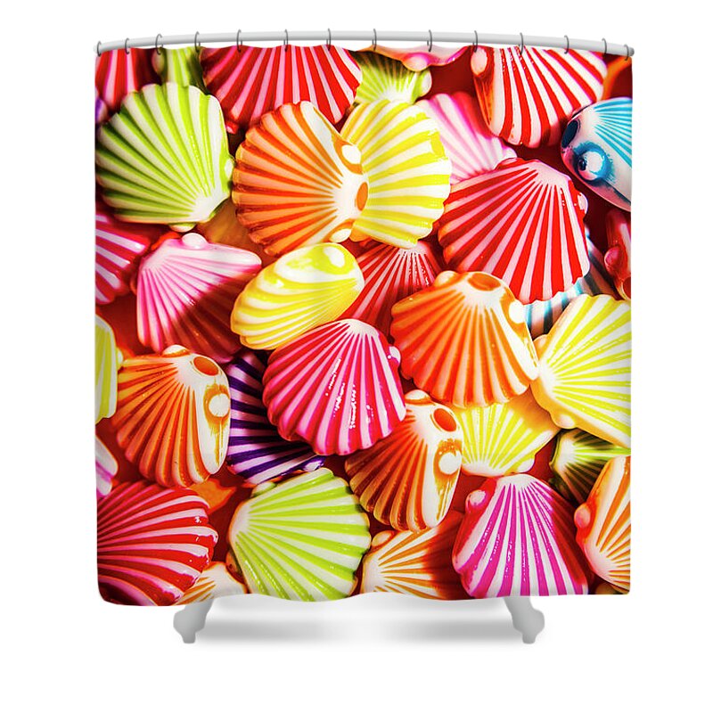 Colourful Shower Curtain featuring the photograph A colourful beach background by Jorgo Photography