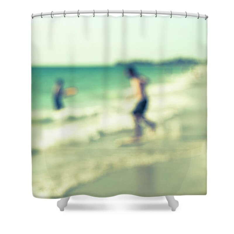 Beach Shower Curtain featuring the photograph a day at the beach III by Hannes Cmarits