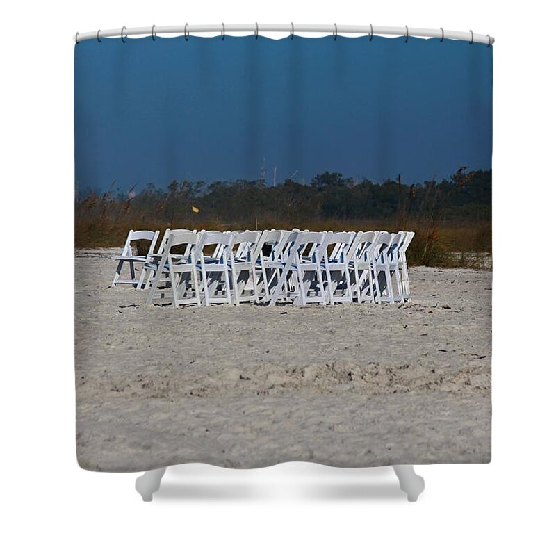 Chairs Shower Curtain featuring the photograph A Day for a Wedding by Michiale Schneider