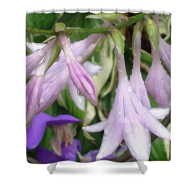 Flowers Shower Curtain featuring the photograph A dewy Morning by Jewels Hamrick