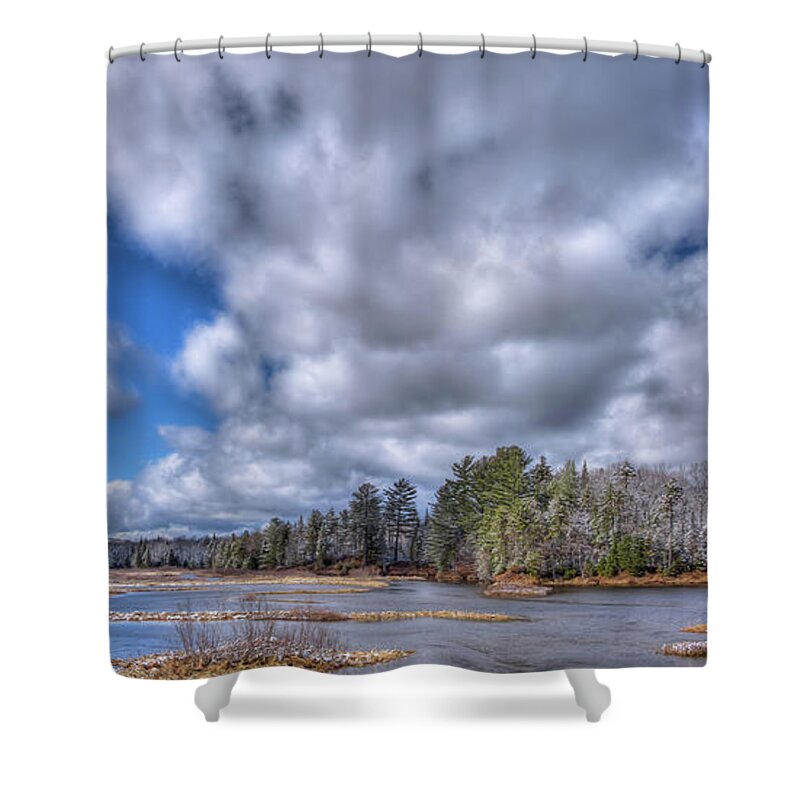 A Dusting Of Snow Shower Curtain featuring the photograph A Dusting of Snow by David Patterson