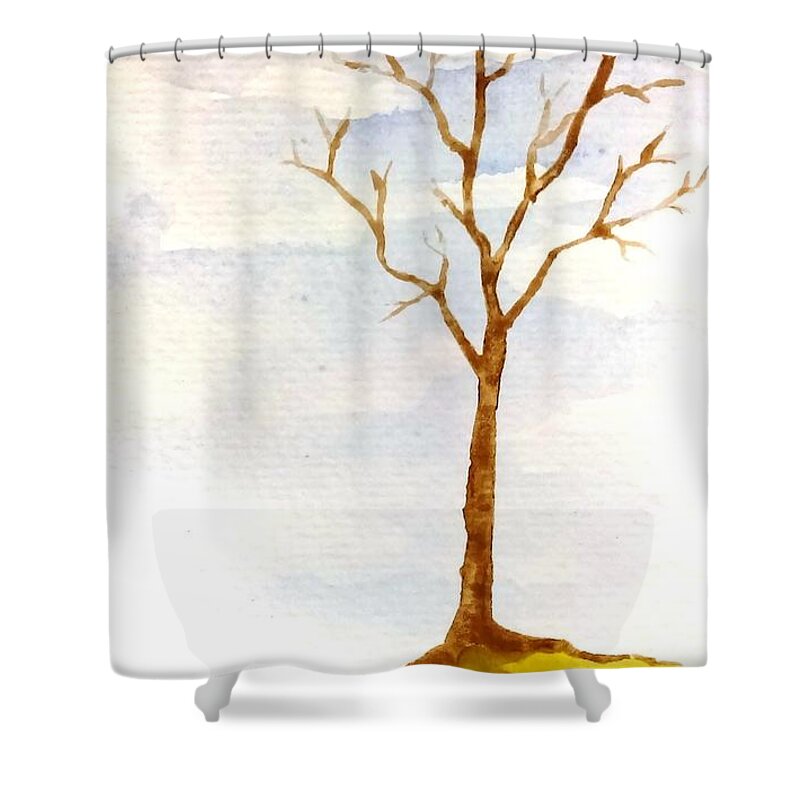 Tree Shower Curtain featuring the painting A Fall Afternoon by Stacy C Bottoms