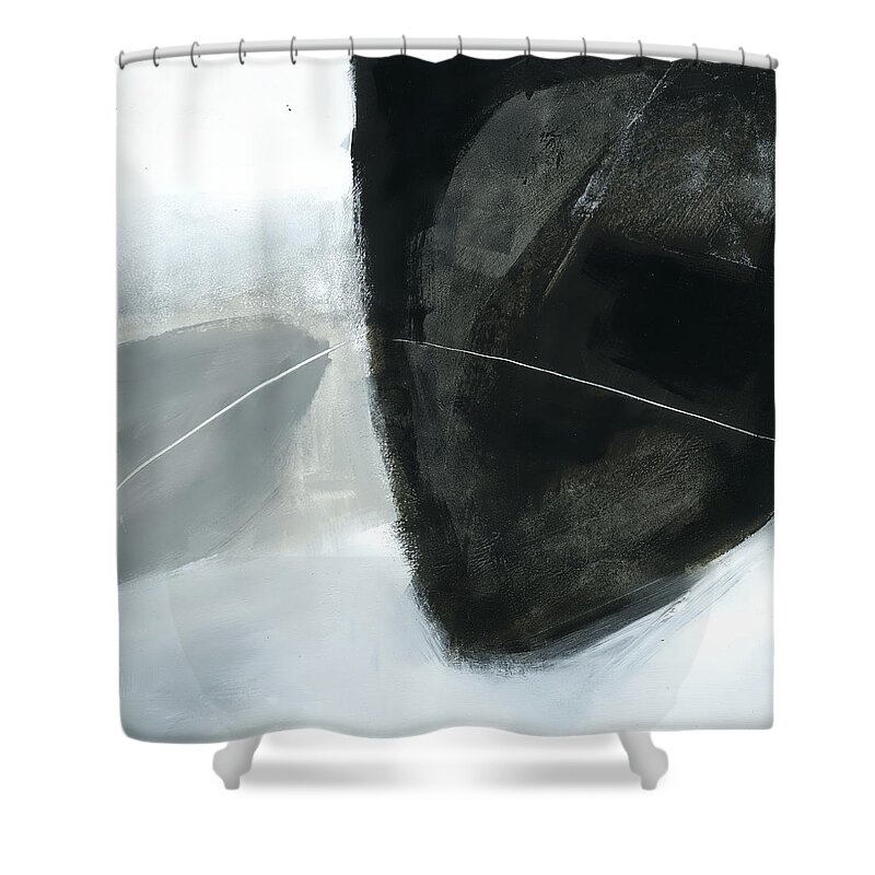 Acrylic Shower Curtain featuring the painting A Fine Line #1 by Jane Davies
