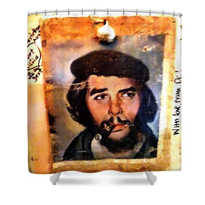 Havana Shower Curtain featuring the photograph A Garlicky Che Guevara in Havana by Funkpix Photo Hunter