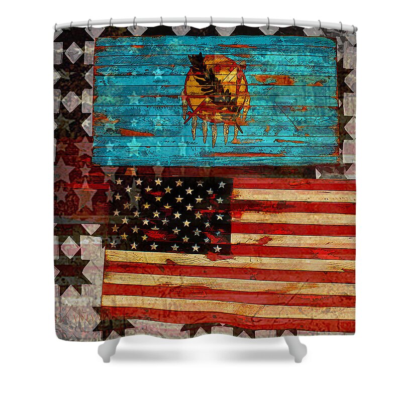 Flag Shower Curtain featuring the photograph A Good Day in the USA by Susan Vineyard