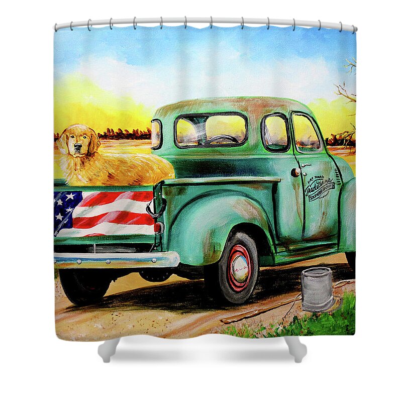 Fishing Shower Curtain featuring the painting A Great Evening Ahead by Karl Wagner