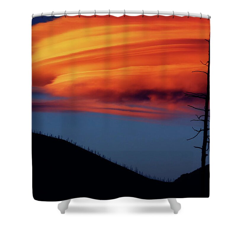 A Shower Curtain featuring the photograph A Haunting Sunset by Brian Gustafson