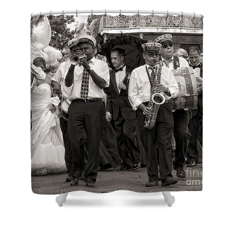 Fine Art Shower Curtain featuring the photograph A Jazz Wedding in New Orleans by Kathleen K Parker
