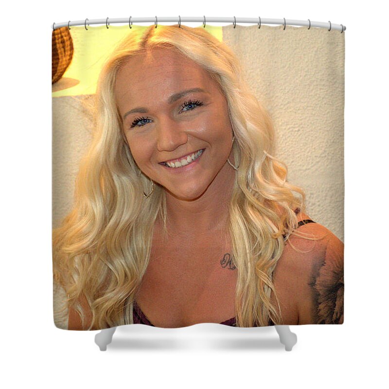 Portrait Photography Shower Curtain featuring the photograph A Kansas Smile by Diana Mary Sharpton