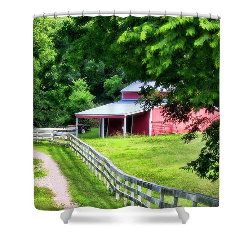Shed Shower Curtain featuring the photograph A Little Bit Country by Joan Bertucci