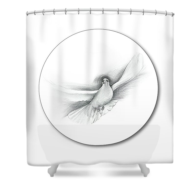 Digital Art Shower Curtain featuring the drawing A little peace - Thank you by Ian Anderson