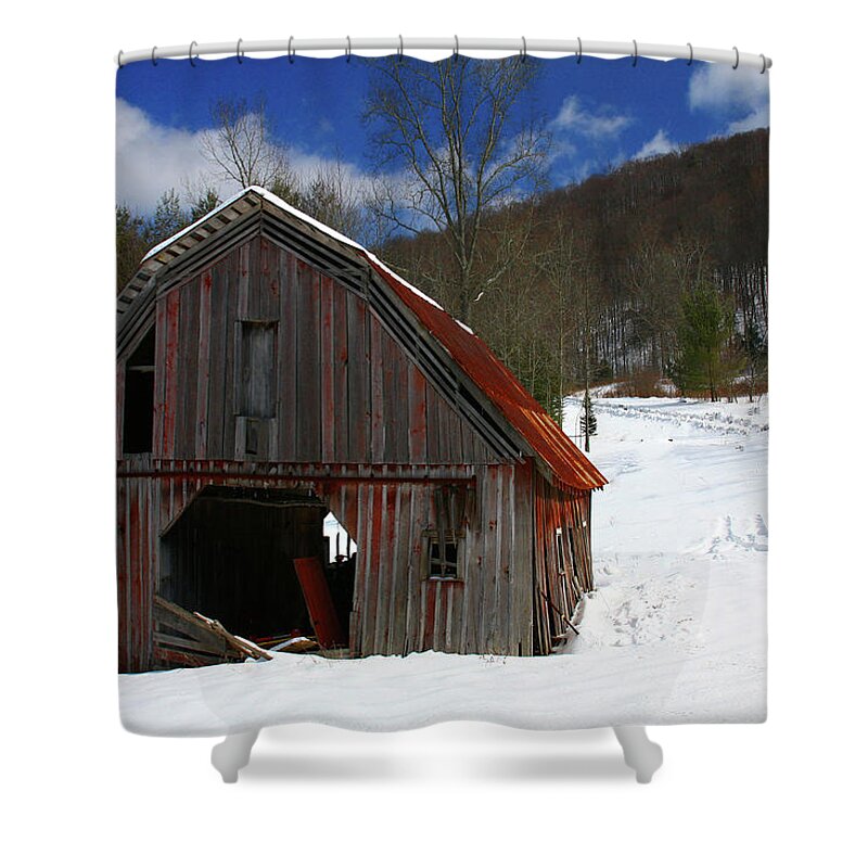 Barn Shower Curtain featuring the photograph A Little Rust by Dale R Carlson
