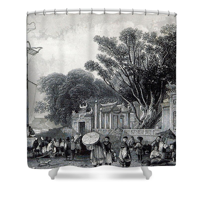History Shower Curtain featuring the photograph A-ma Temple, Macau, China, 19th Century by British Library
