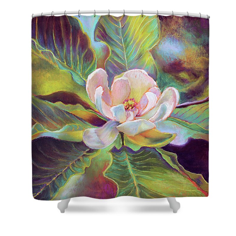 Magnolia Shower Curtain featuring the painting A Magnolia for Maggie by Susan Jenkins