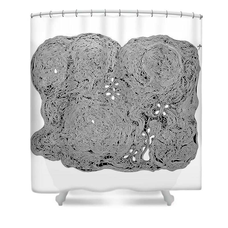 Maze Shower Curtain featuring the drawing A-Maze-Ing by David Bader