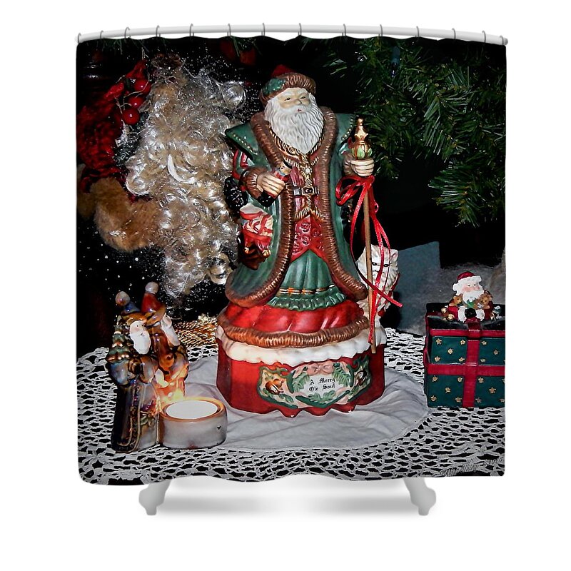 Christmas Shower Curtain featuring the photograph A Merry Old Soul by Wild Thing