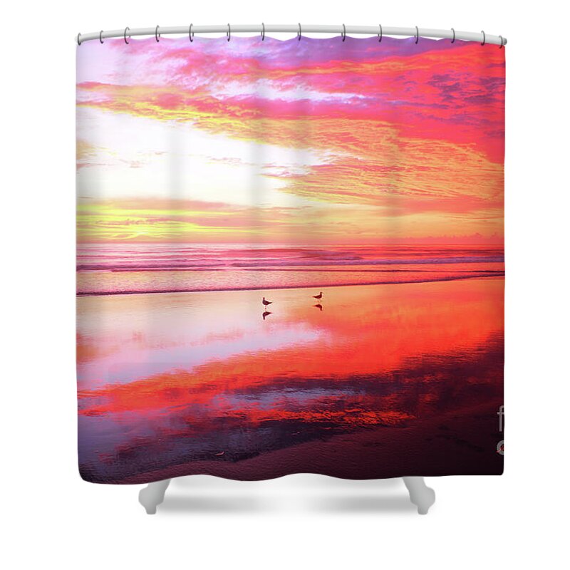 Beach Prints Shower Curtain featuring the photograph A most magnificient sunrise 8-14-16 by Julianne Felton