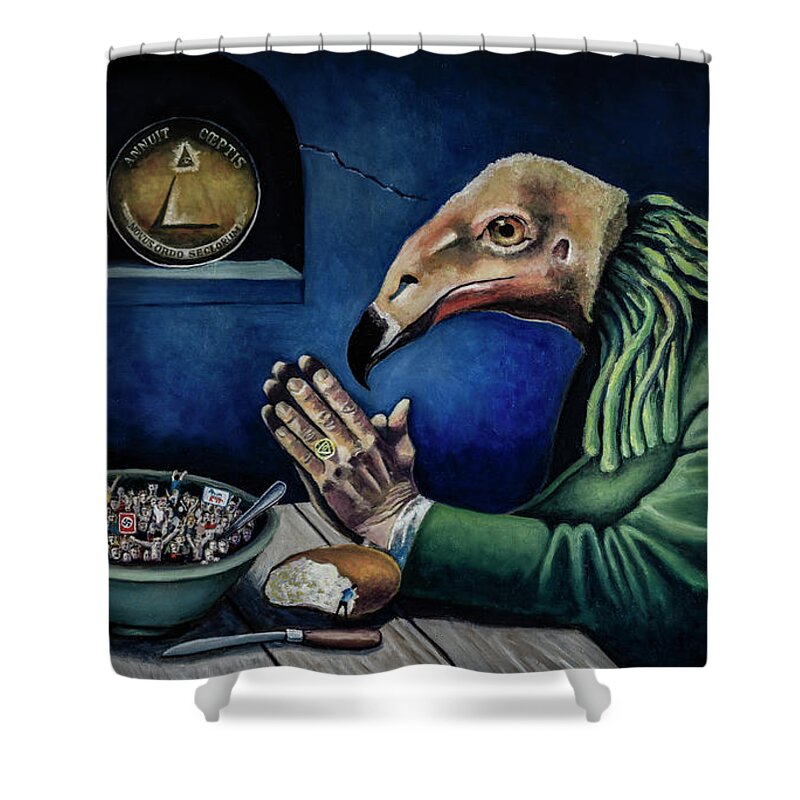Annuit Coeptis Shower Curtain featuring the painting A New Order by Rick Mosher