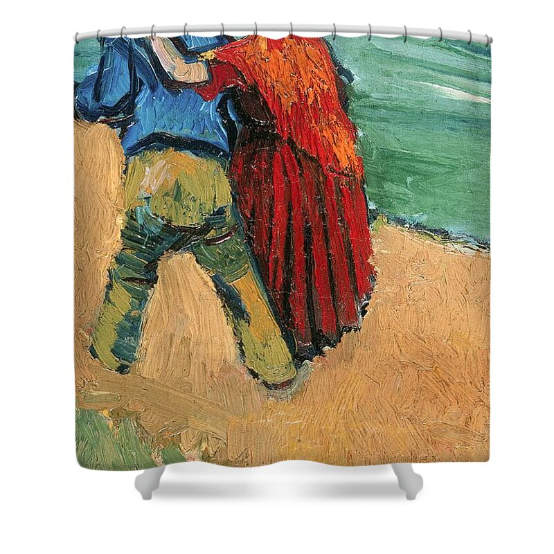 Pair Shower Curtain featuring the painting A Pair of Lovers by Vincent Van Gogh