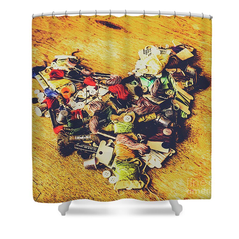 Patchwork Shower Curtain featuring the photograph A patchwork heart by Jorgo Photography
