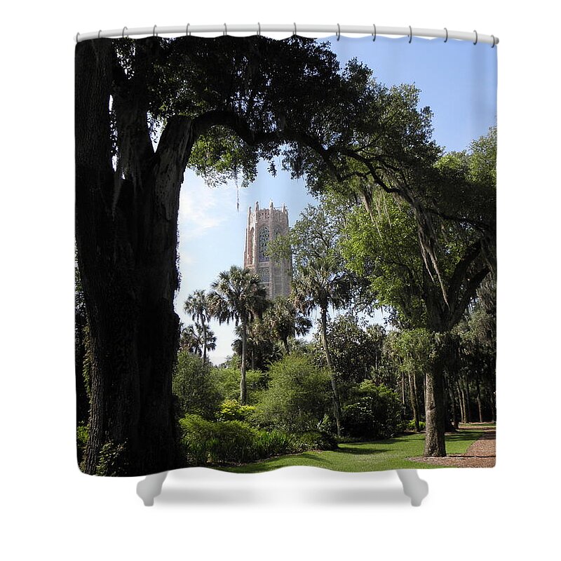 Bok Tower Shower Curtain featuring the photograph A Path To The Tower by Kim Galluzzo Wozniak