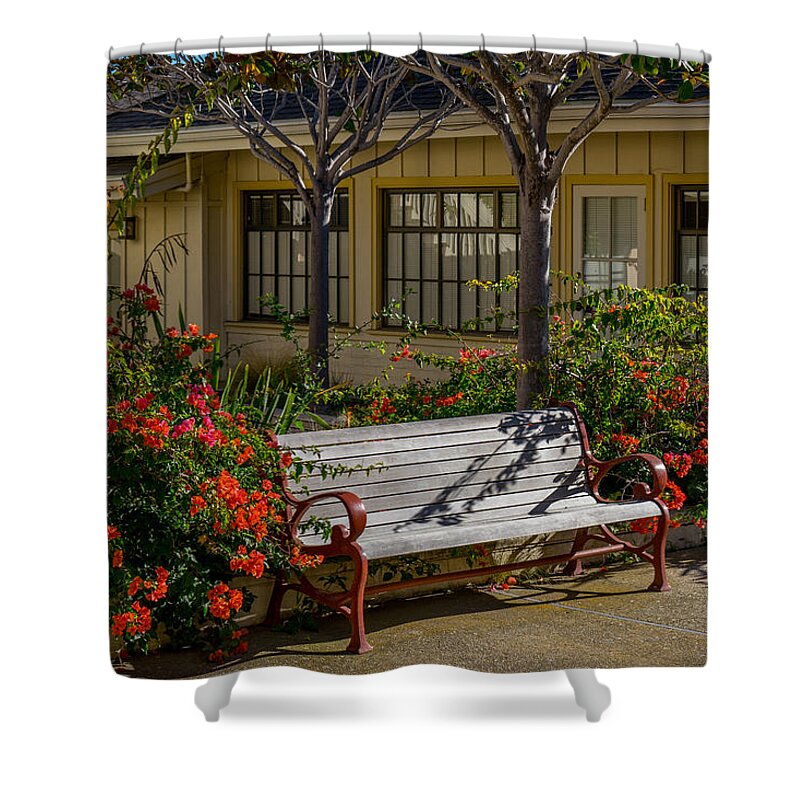 Bench Shower Curtain featuring the photograph A Place to Sit by Derek Dean
